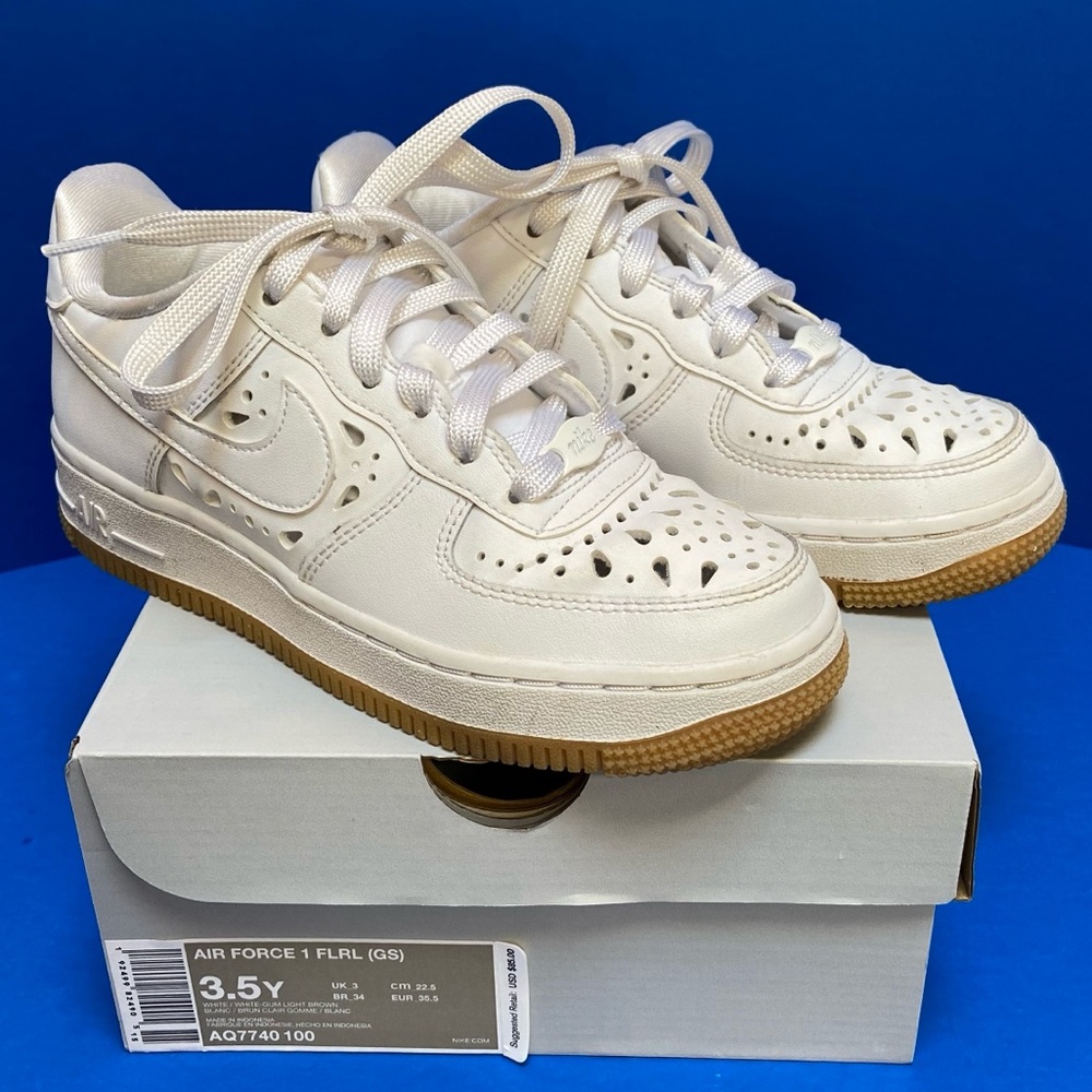 HP🎉 Nike Air Force 1 Floral White Size 3.5Y